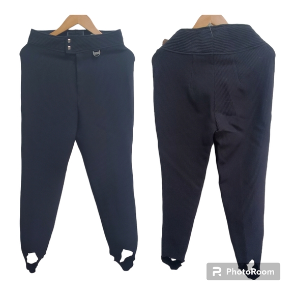 NWT Nils Nadia Stretch Cudoroy Ski Pants Stirrup Vintage Apres Black Size 10